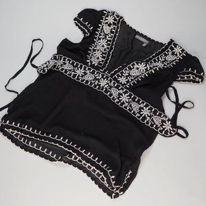 Vintage Tristan & Iseut Black Sheer  Blouse